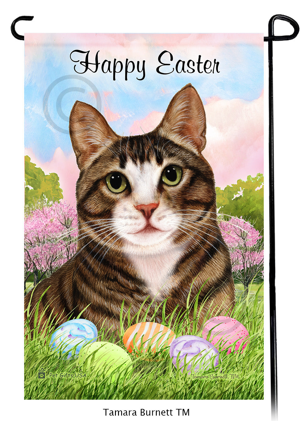 Tuxedo Cat Happy Easter - Garden Flag