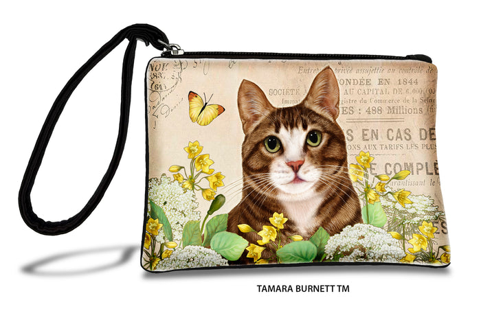 Brown and White Tuxedo Cat Zippees Pet Pouch