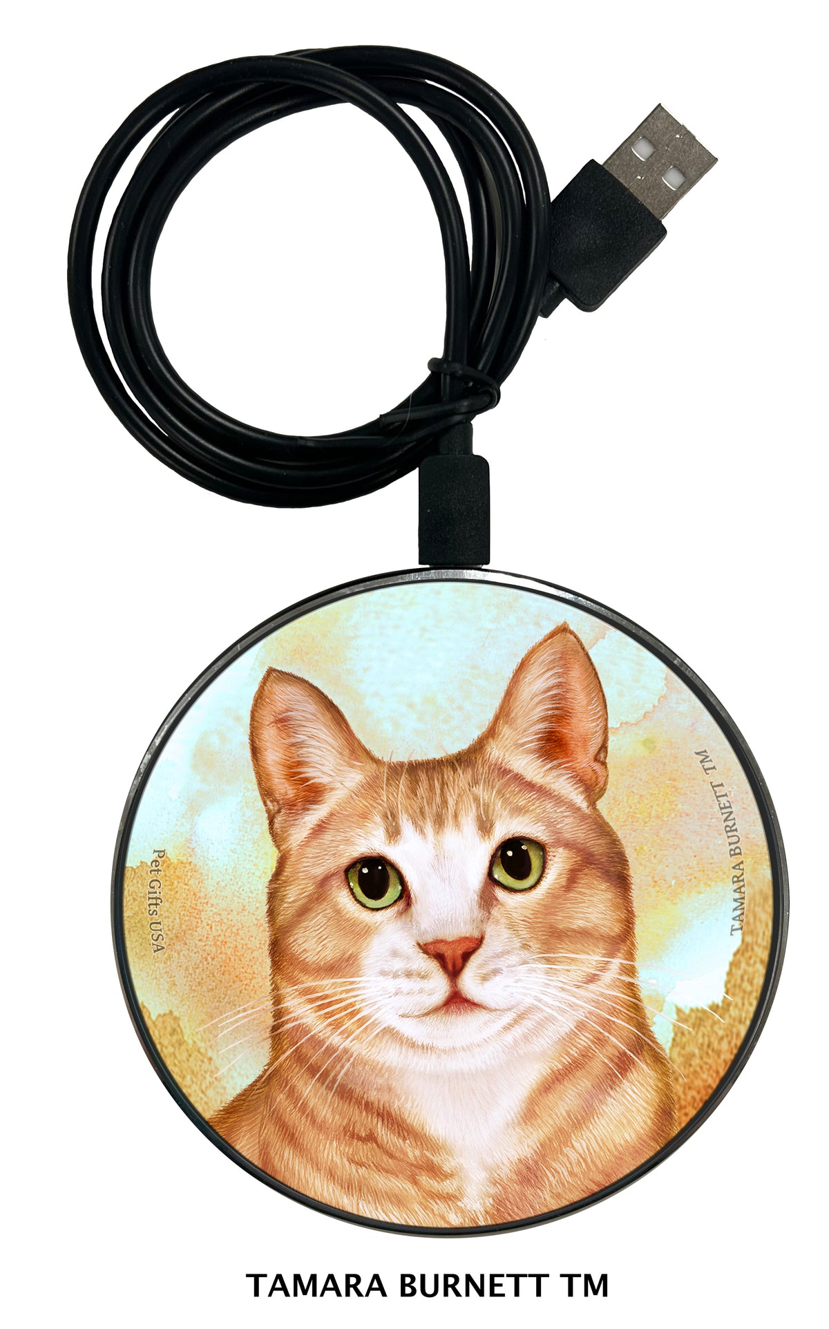Tuxedo Cat Cream and White Zoomies Wireless Charger