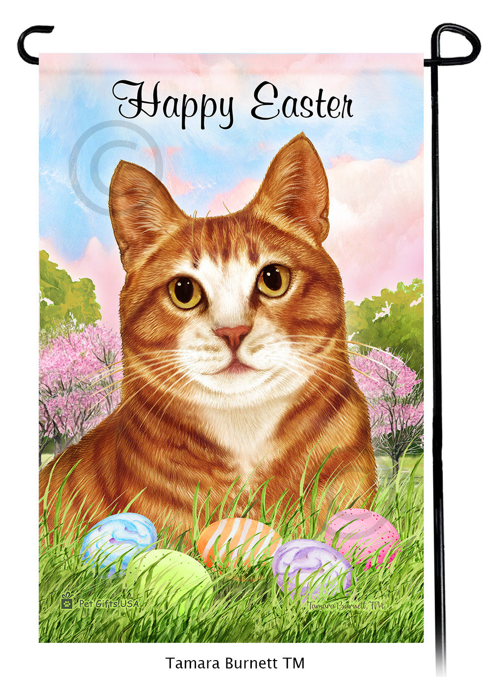 Tuxedo Cat Happy Easter - Garden Flag