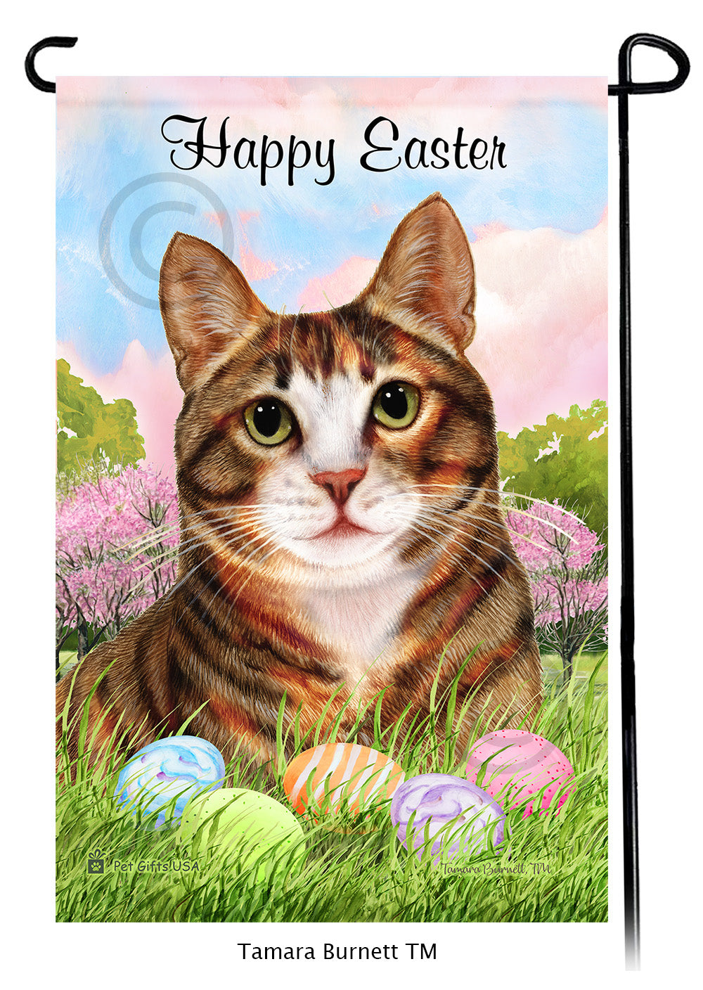 Tuxedo Cat Happy Easter - Garden Flag