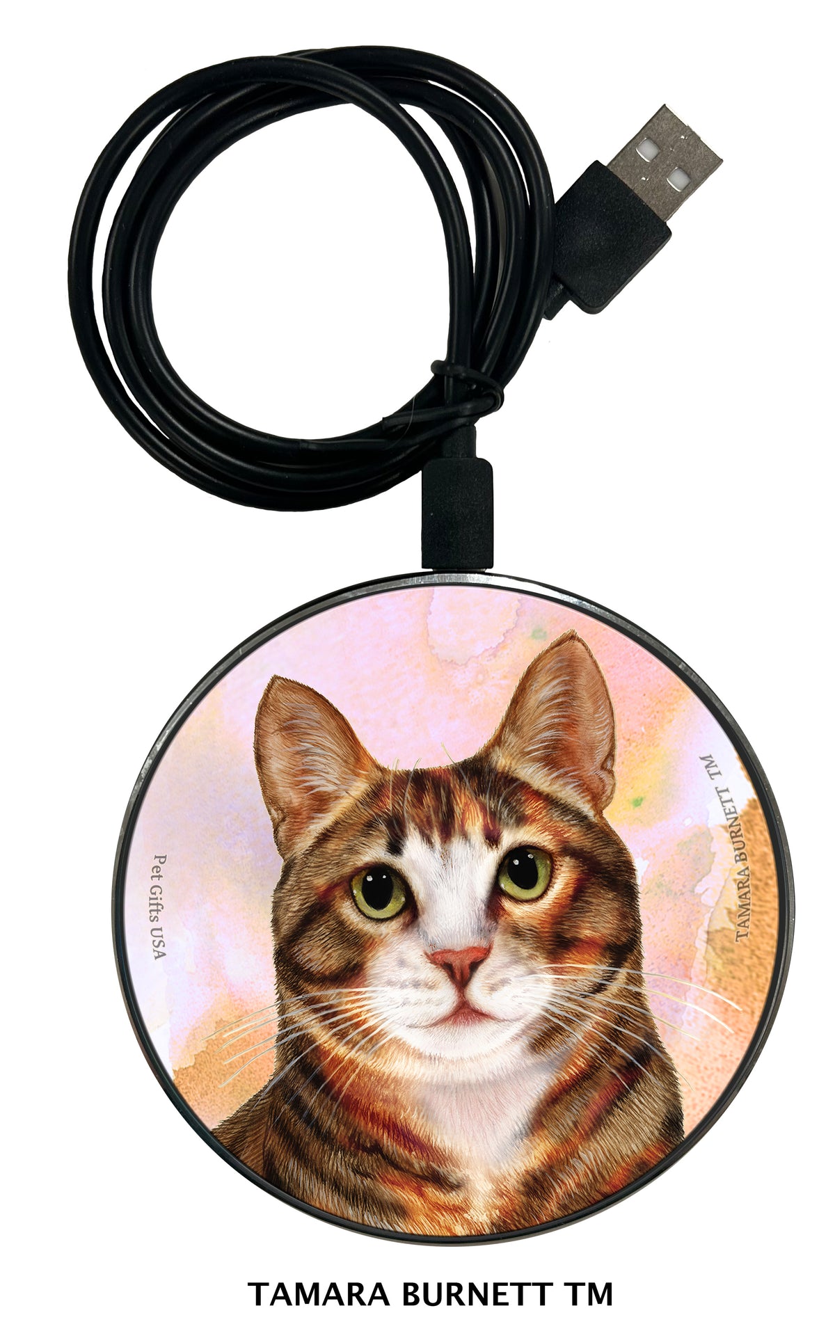 Tuxedo Cat Tortoiseshell and White Zoomies Wireless Charger