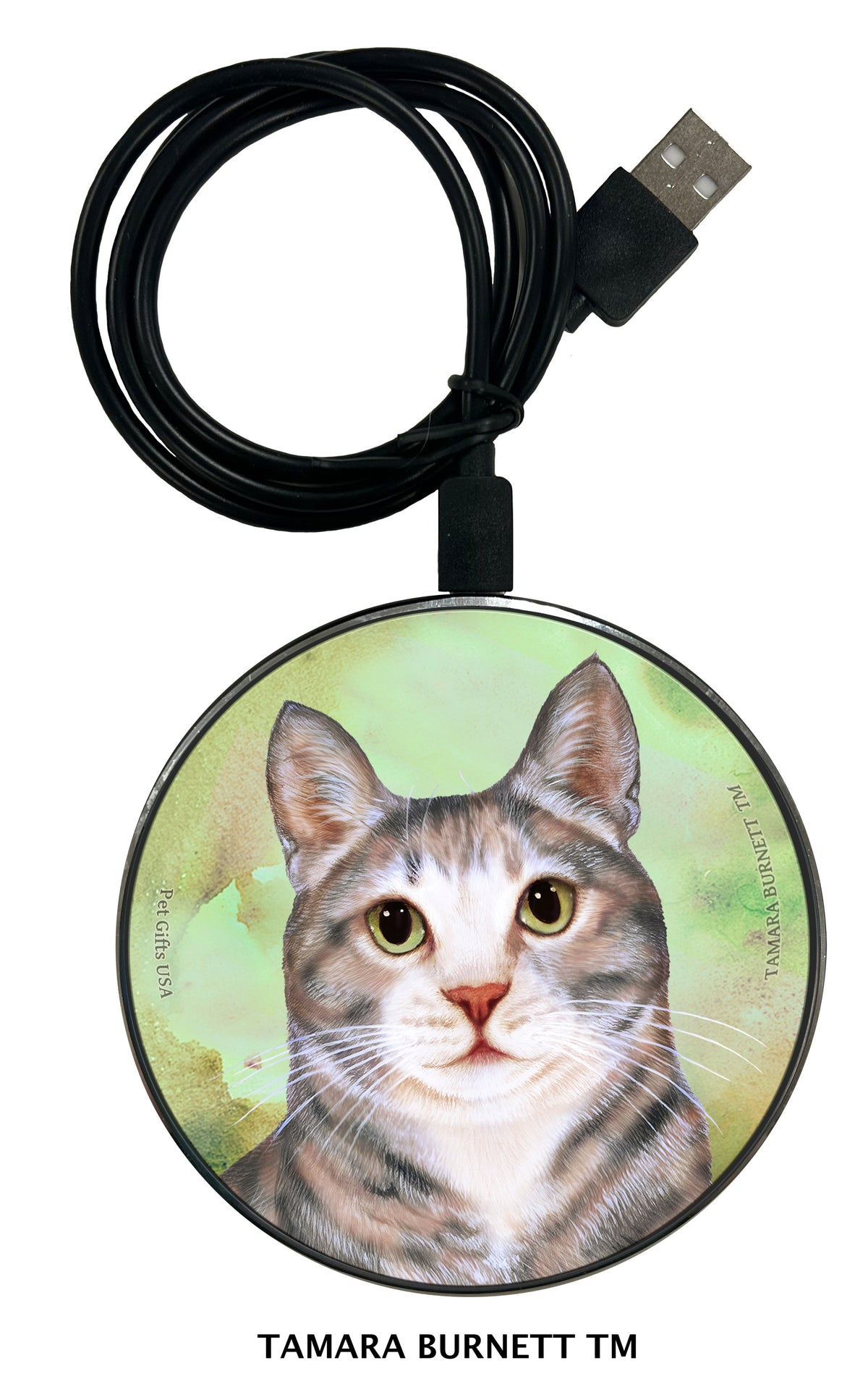 Tuxedo Cat Tortoiseshell Blue Cream Zoomies Wireless Charger