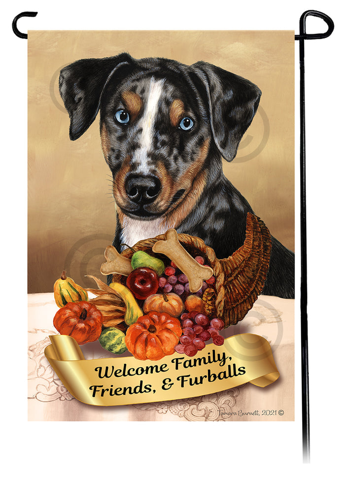 Catahoula Leopard Dog Thanksgiving Garden Flags