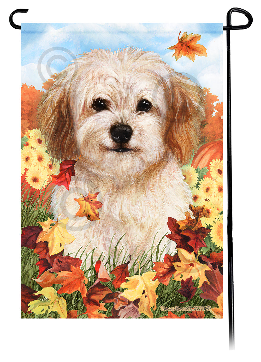 Cavachon Falling Leaves Garden Flags