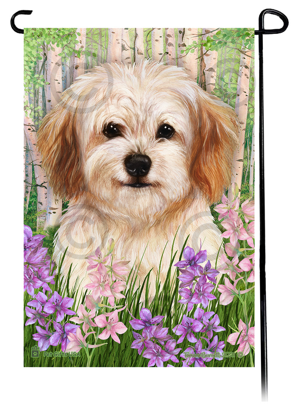 Cavachon Spring Flowers Garden Flags