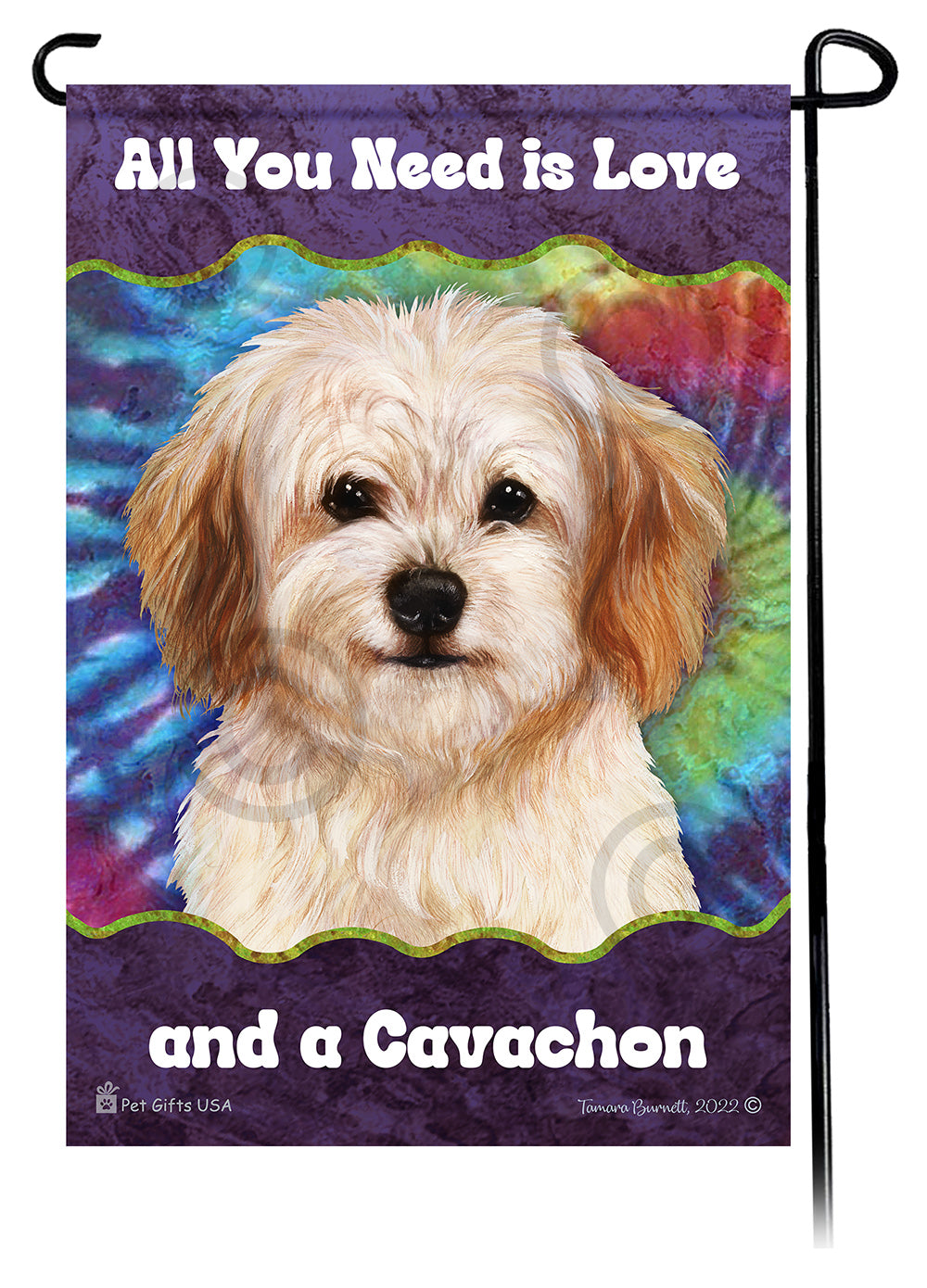 Cavachon All You Need Is Love Garden Flags