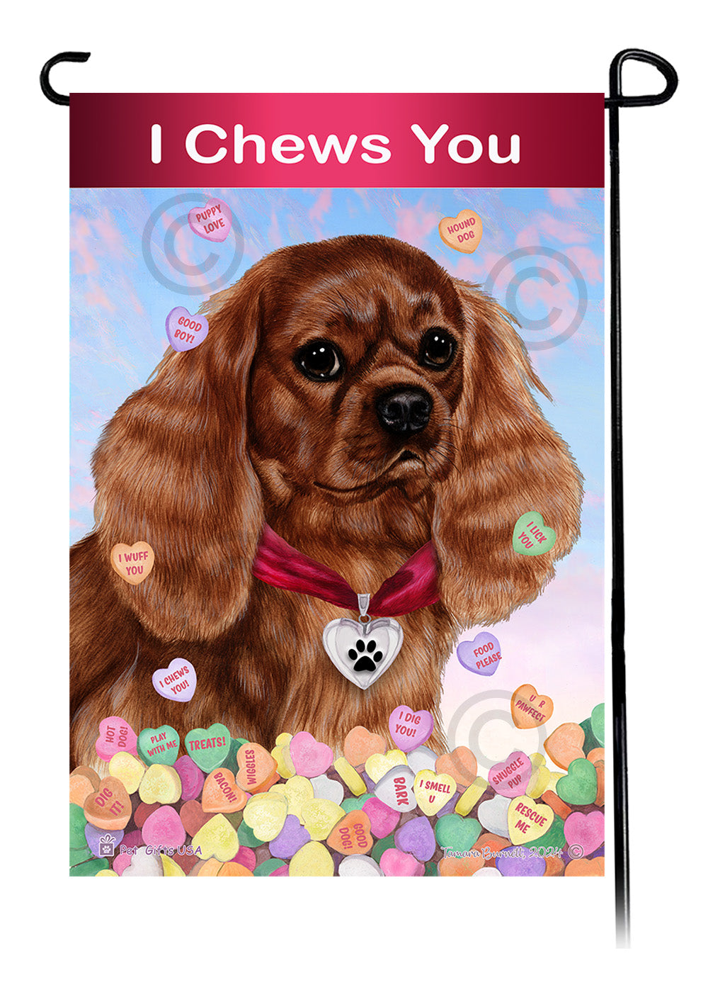 Cavalier King Charles Valentine Sweetheart - Garden Flag