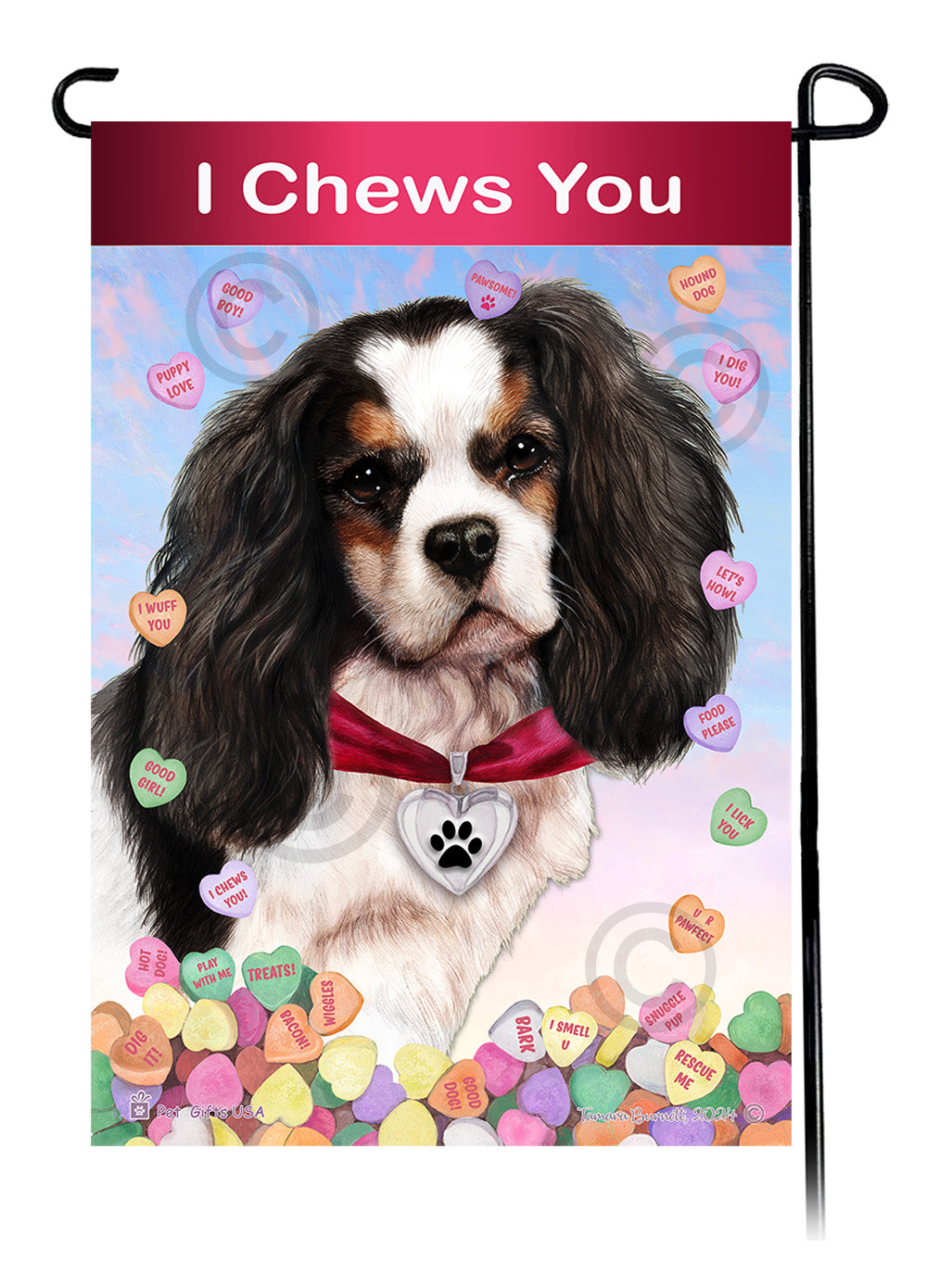 Cavalier King Charles Valentine Sweetheart - Garden Flag
