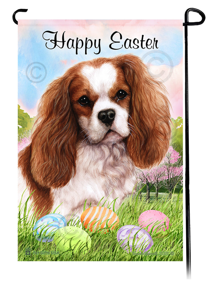 Cavalier King Charles Happy Easter Garden Flags