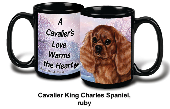 Cavalier King Chales Ruby Winter Mug 15 oz