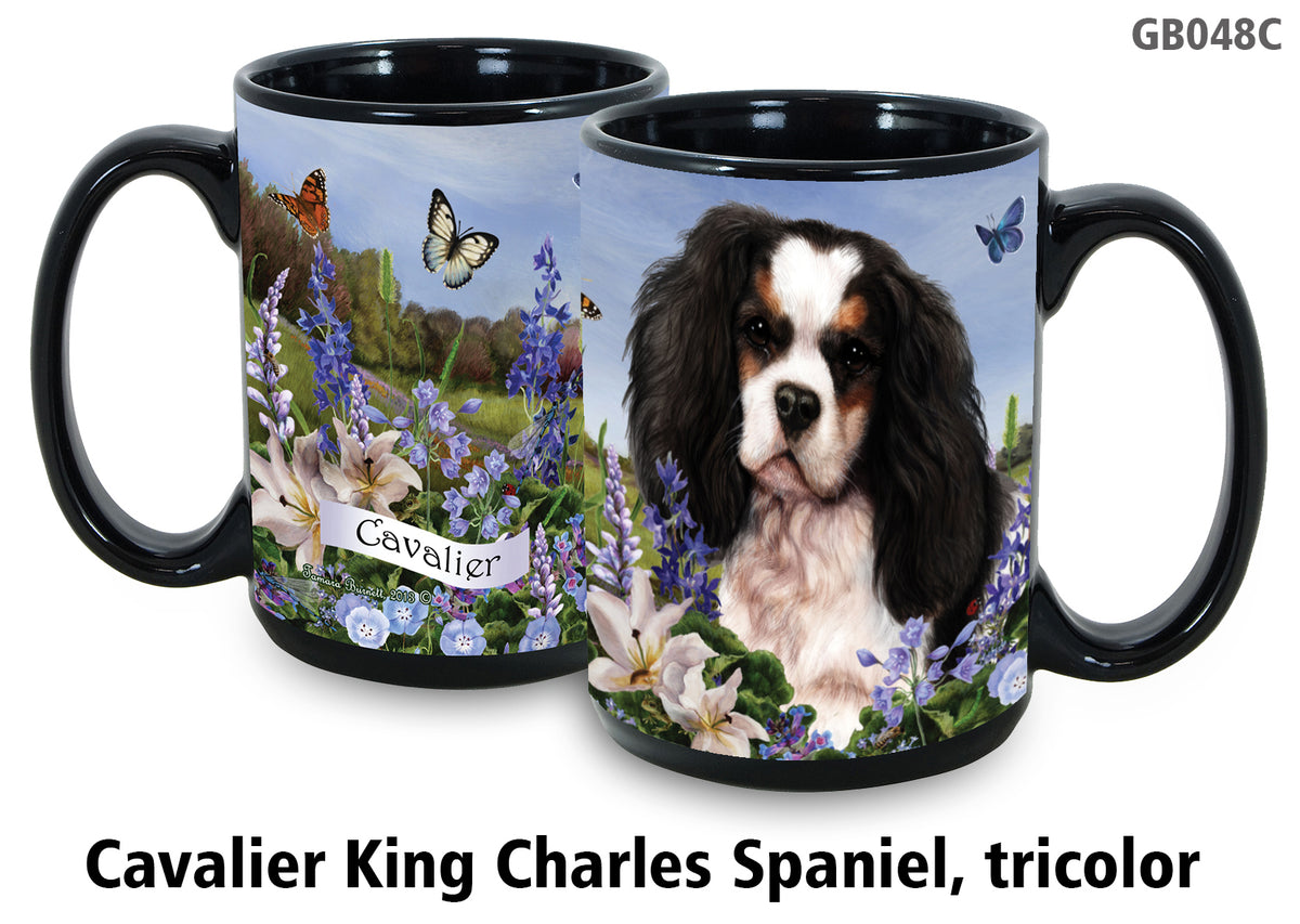 Cavalier King Charles Tri-Color - Garden Party Fun Mug 15 oz