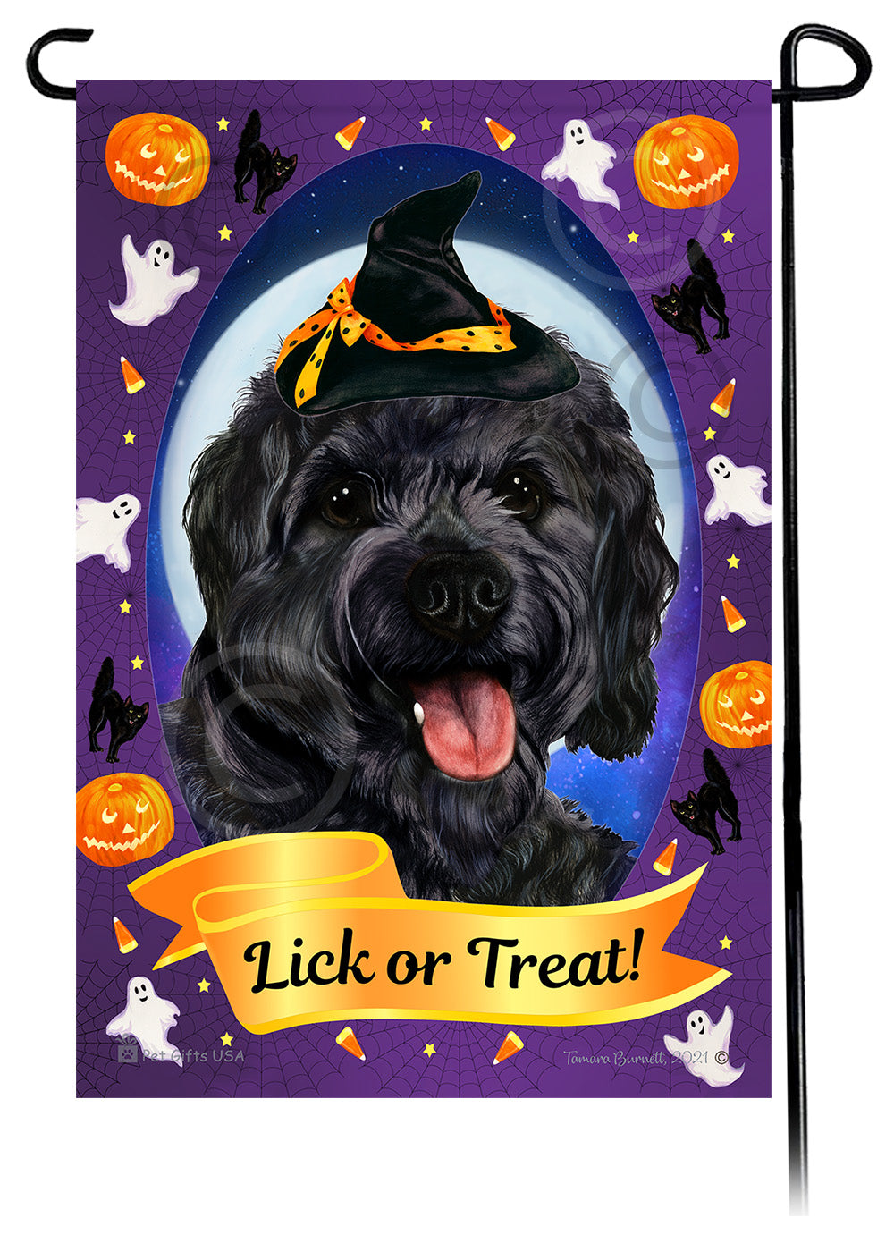 Cavapoo Halloween Howls Garden Flags