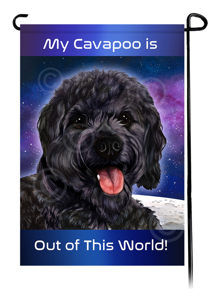 Cavapoo Out Of This World Garden Flags