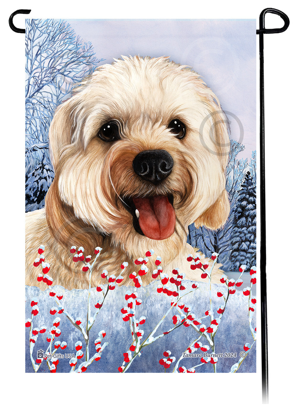 Cavapoo Winterberries - Garden Flag