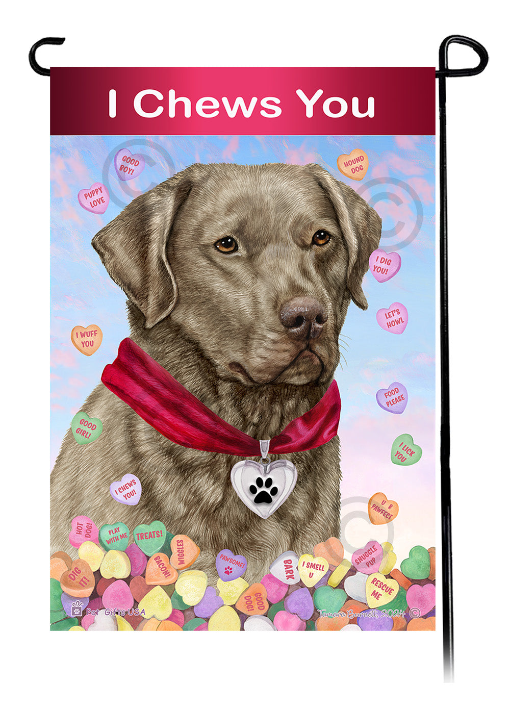 Chesapeake Bay Retriever Valentine Sweetheart - Garden Flag