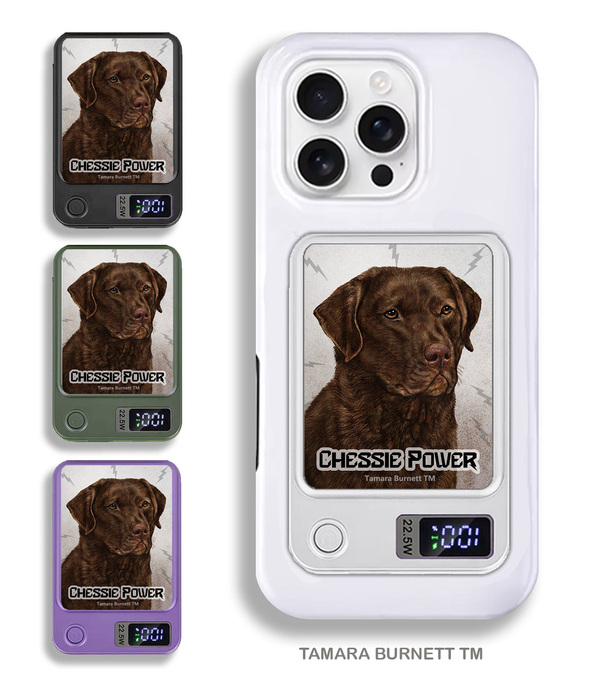 Chesapeake Bay Retriever Dark Brown Phone Bank Wireless Charger