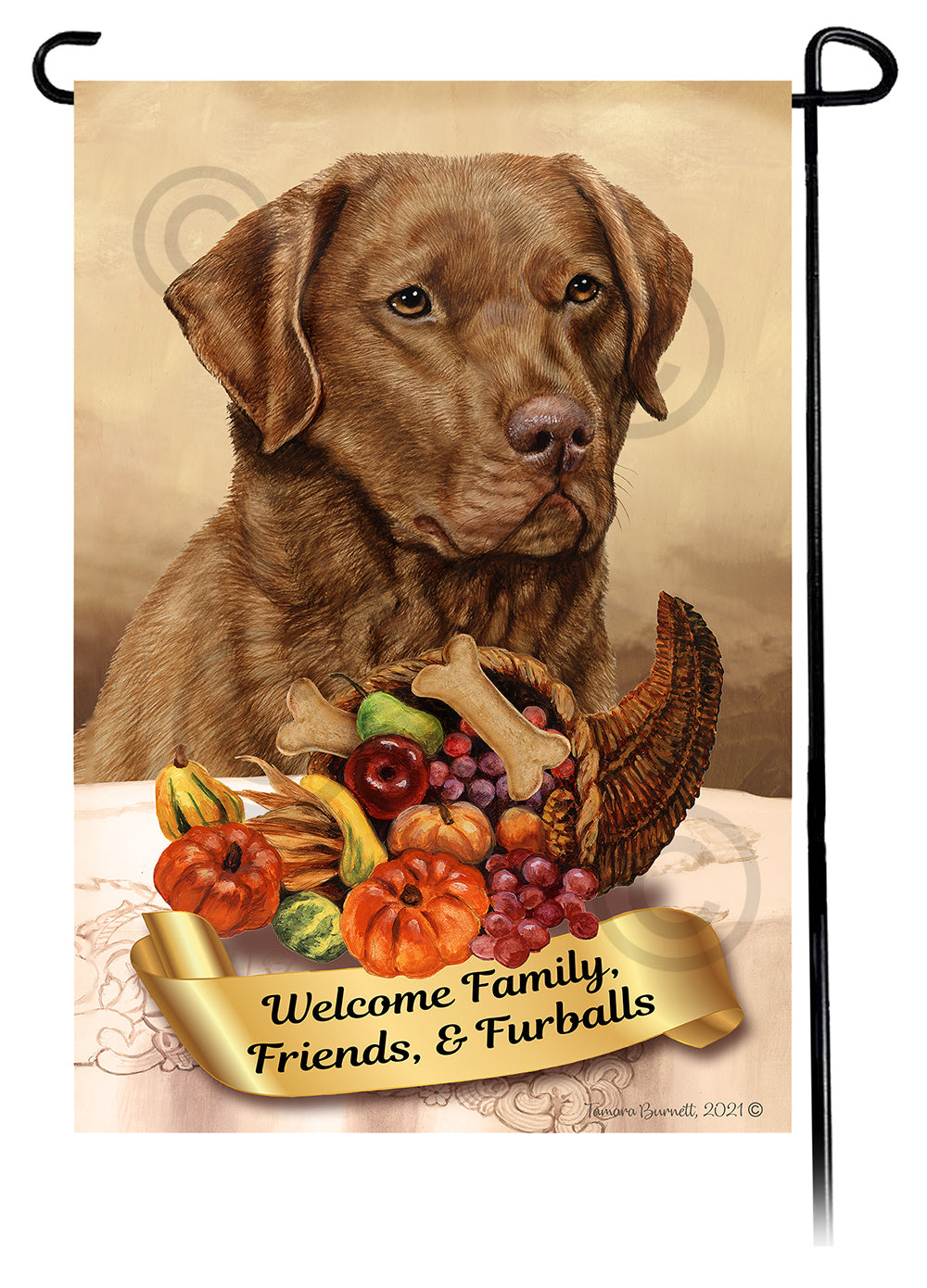 Chesapeake Bay Retriever Thanksgiving - Garden Flag