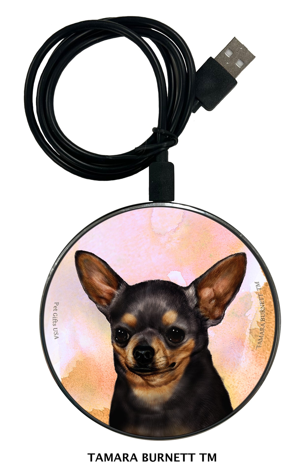 Chihuahua Shorthair Black and Tan Zoomies Wireless Charger