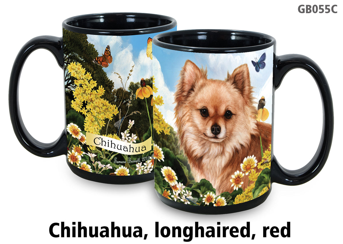 Chihuahua Long-Haired Red - Garden Party Fun Mug 15 oz