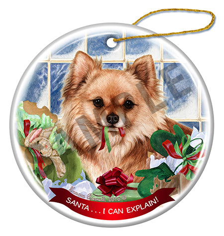 Chihuahua Longhair Red Ornament