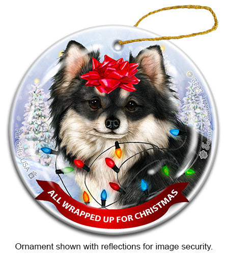 Chihuahua Long Hair All Wrapped Up Ornament