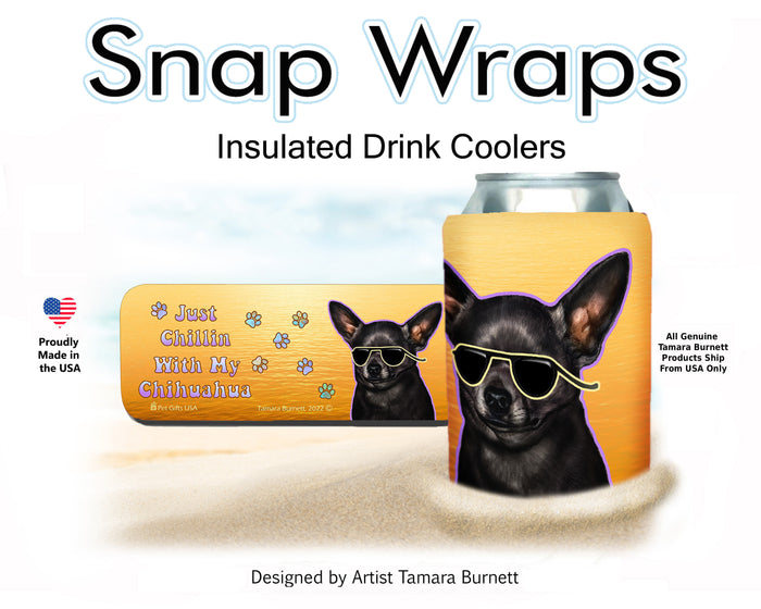 Chihuahua Short Hair Black Snap Wrap Cozy