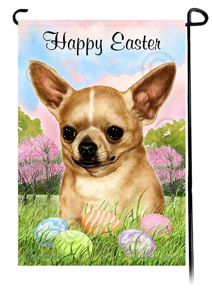 Chihuahua Happy Easter Garden Flags