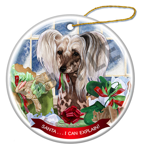 Chinese Crested - Santa I Can Explain Ornament