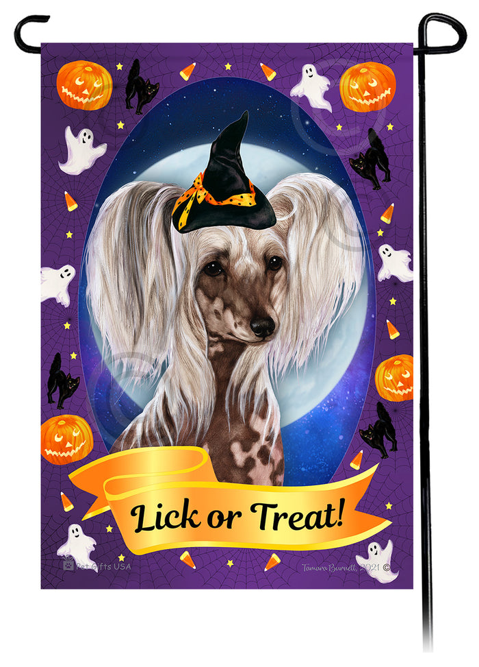 Chinese Crested Halloween Howls Garden Flags