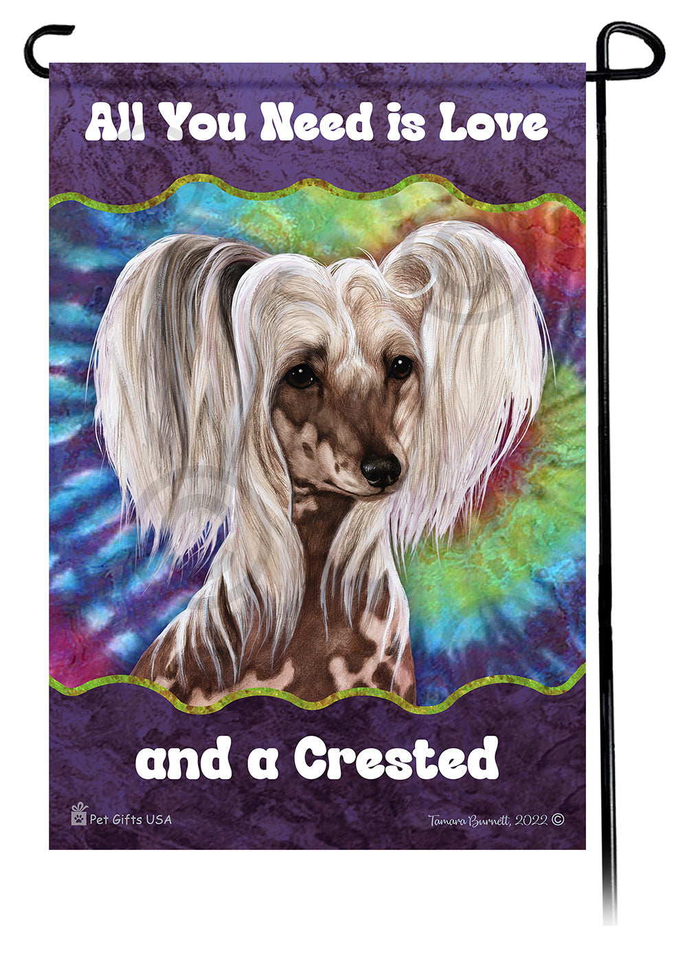 Chinese Crested All You Need Is Love Garden Flags