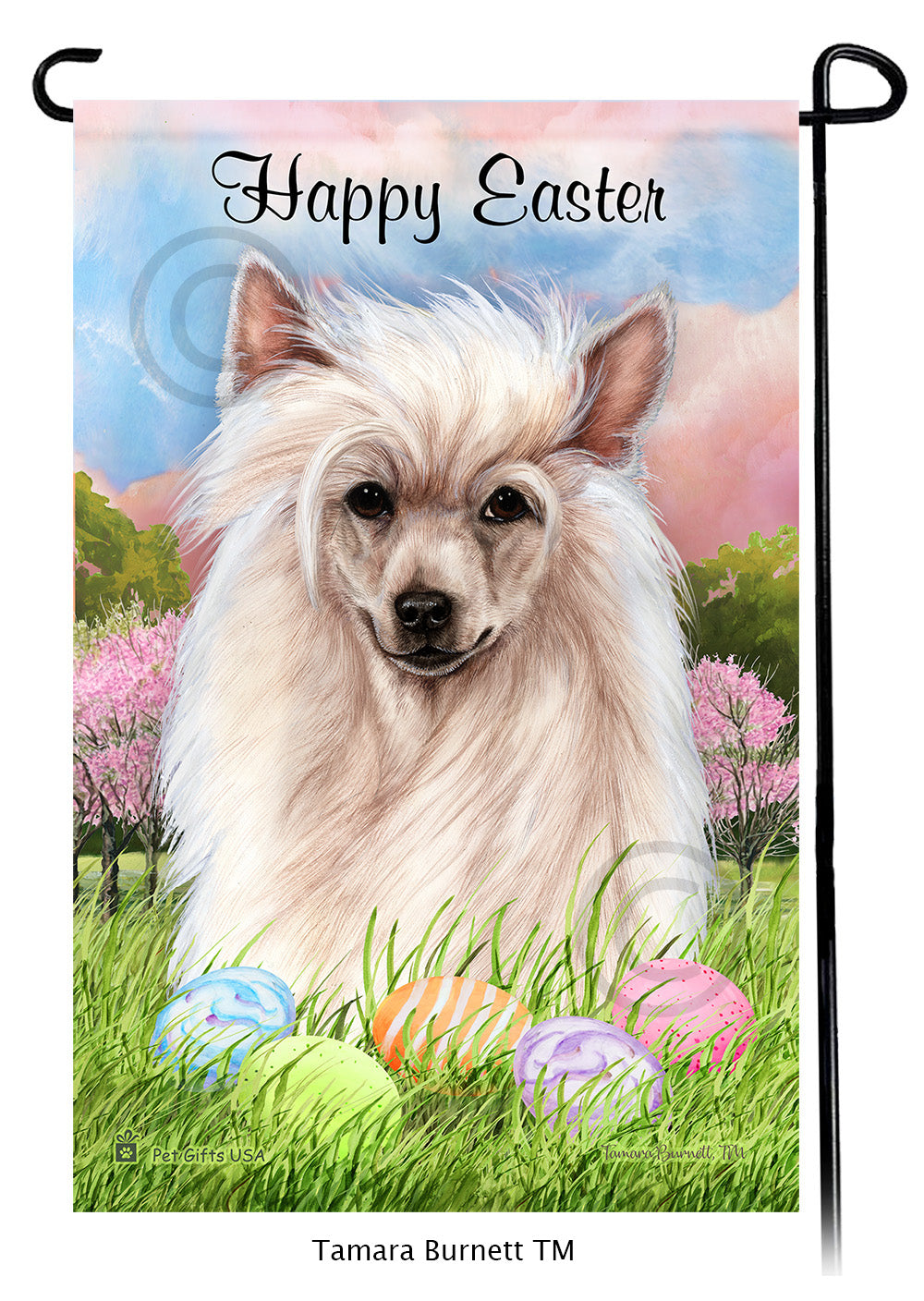 Chinese Crested Happy Easter - Garden Flag