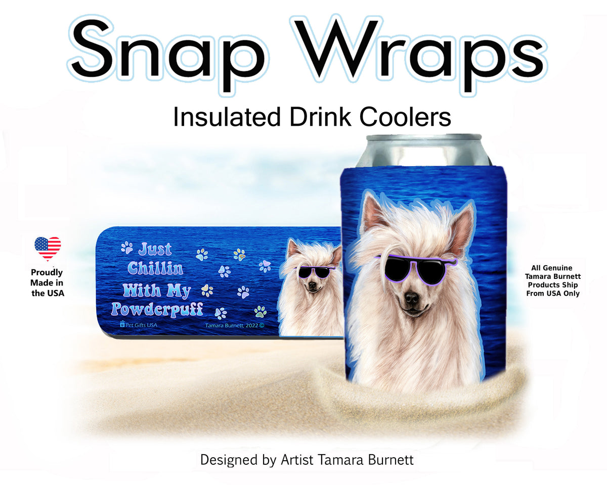 Chinese Crested Powder Puff Snap Wrap Cozy