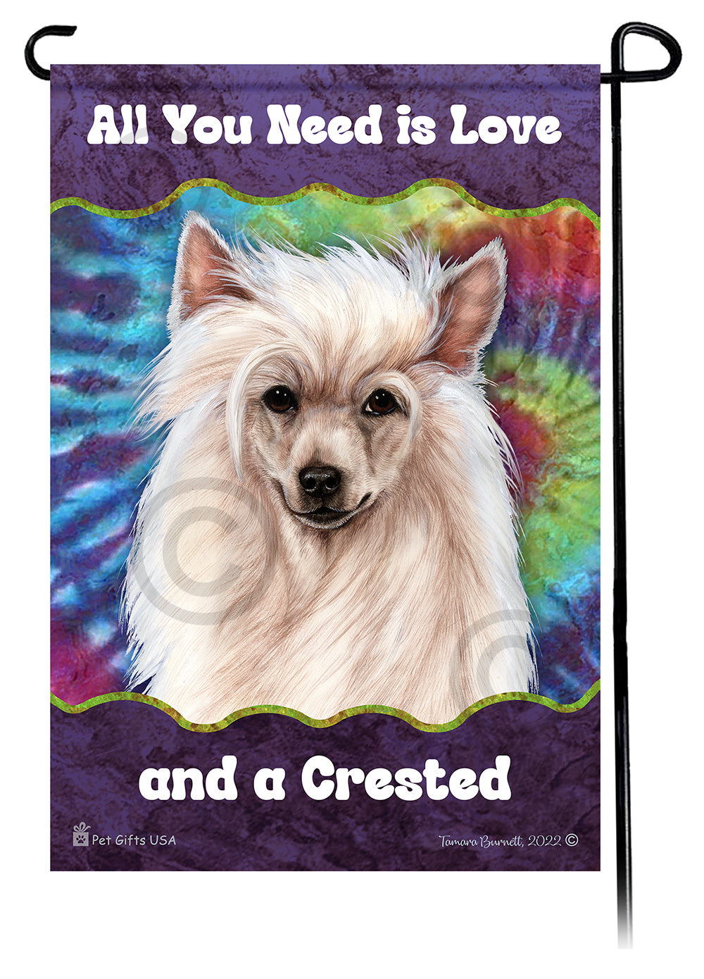 Chinese Crested All You Need Is Love Garden Flag
