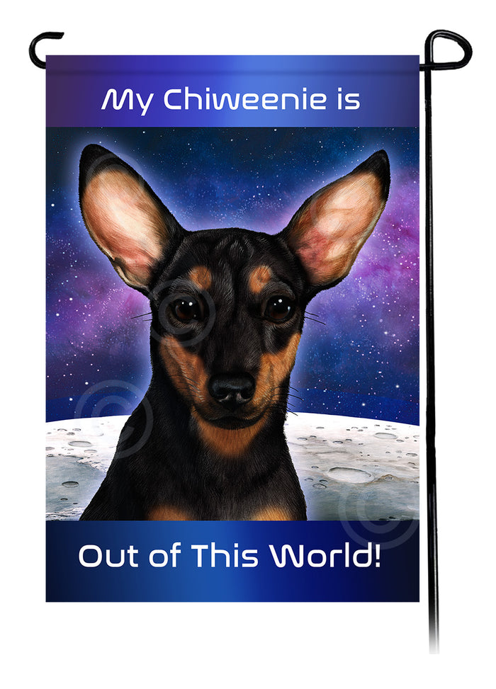 Chiweenie Out Of This World Garden Flags