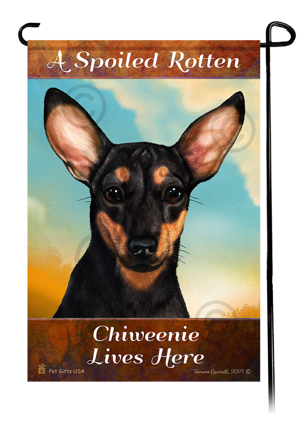 Chiweenie Spoiled Rotten Garden Flags