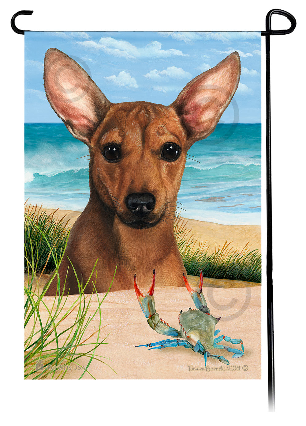 Chiweenie Summer Flowers Garden Flag