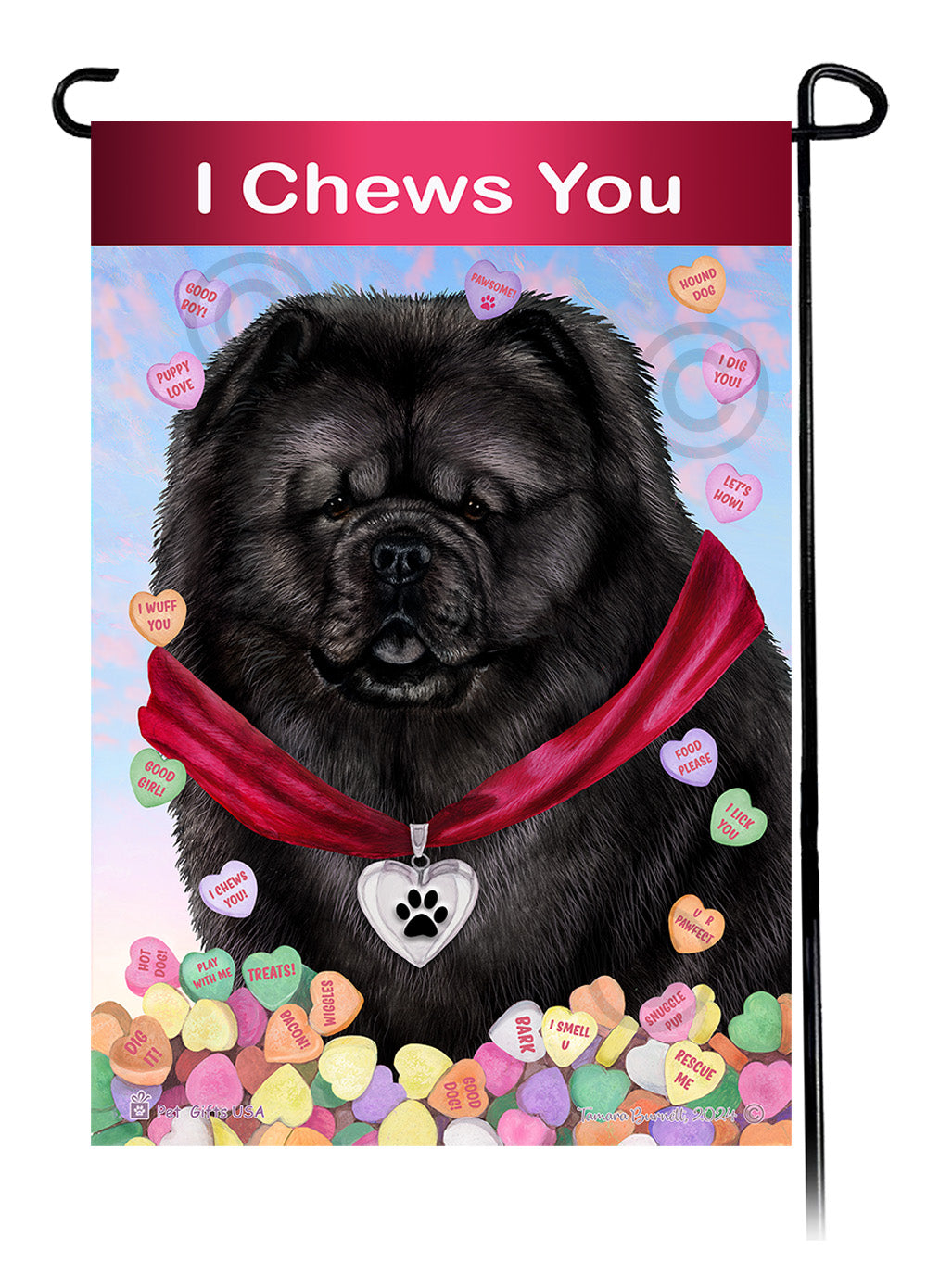 Chow Chow Valentine Sweetheart Garden Flags