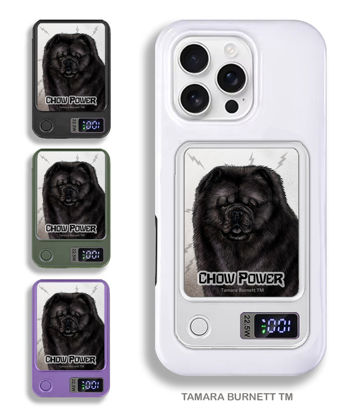 Chow Chow Black Phone Bank Wireless Charger