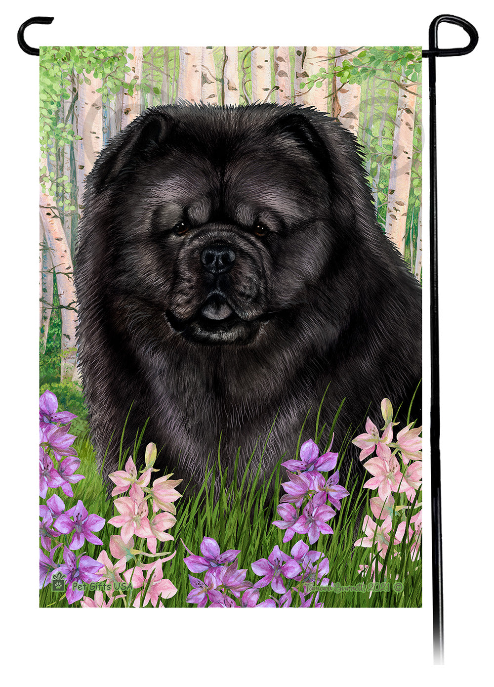 Chow Chow Spring Flowers Garden Flags