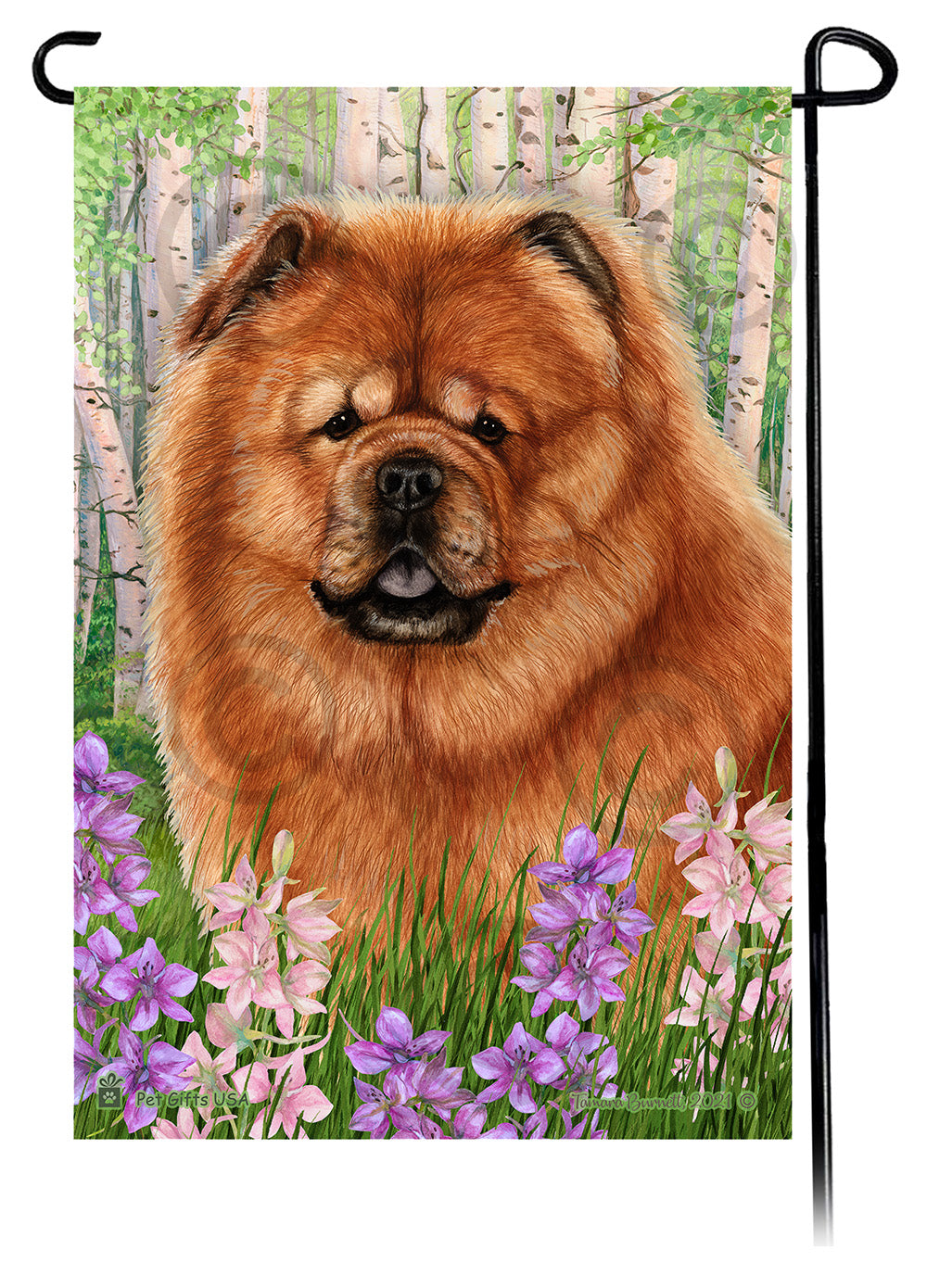 Chow Chow Spring Flowers - Garden Flag