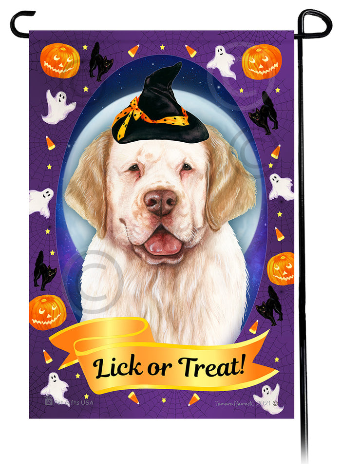 Clumber Spaniel Halloween Howls Garden Flags