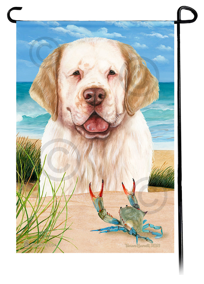 Clumber Spaniel Summer Flowers Garden Flag