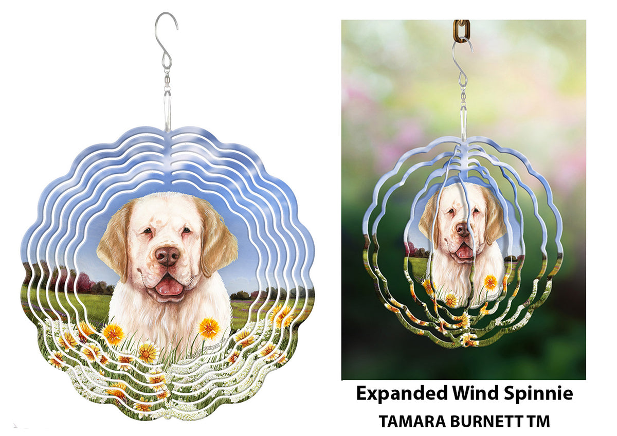 Clumber Spaniel Lemon and White Wind Spinner