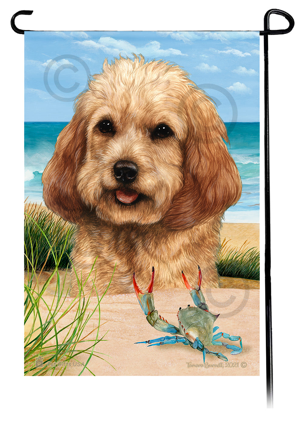 Cockapoo Summer Flowers Garden Flag