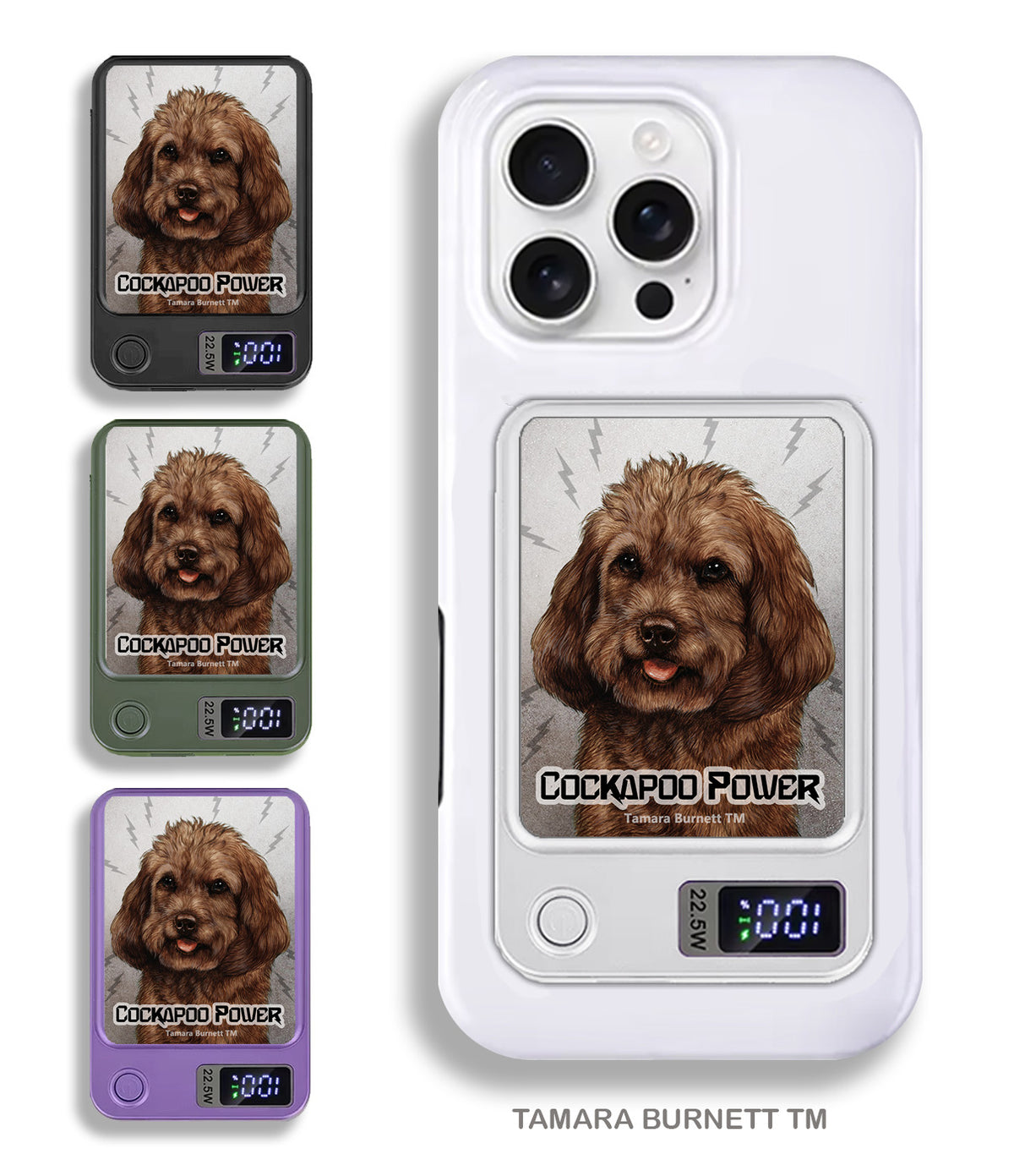 Cockapoo Chocolate Phone Bank Wireless Charger