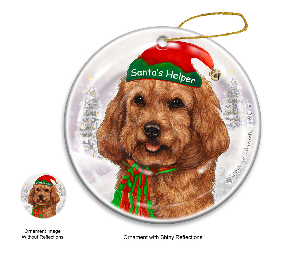 Cockapoo Red Ornament