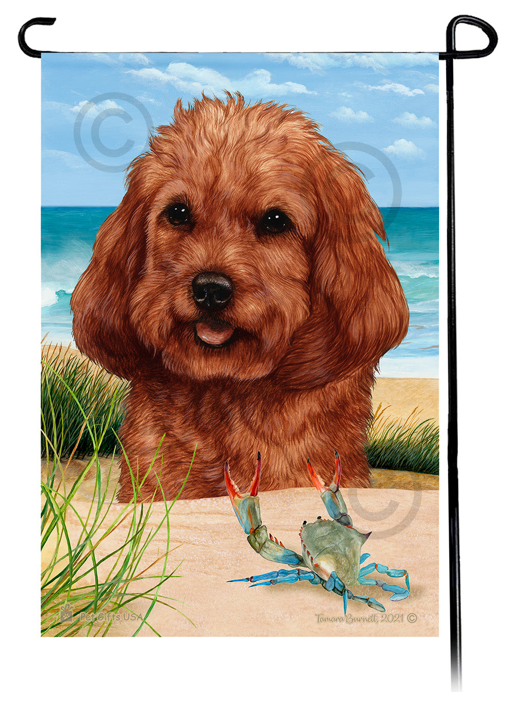 Cockapoo Summer Flowers Garden Flag