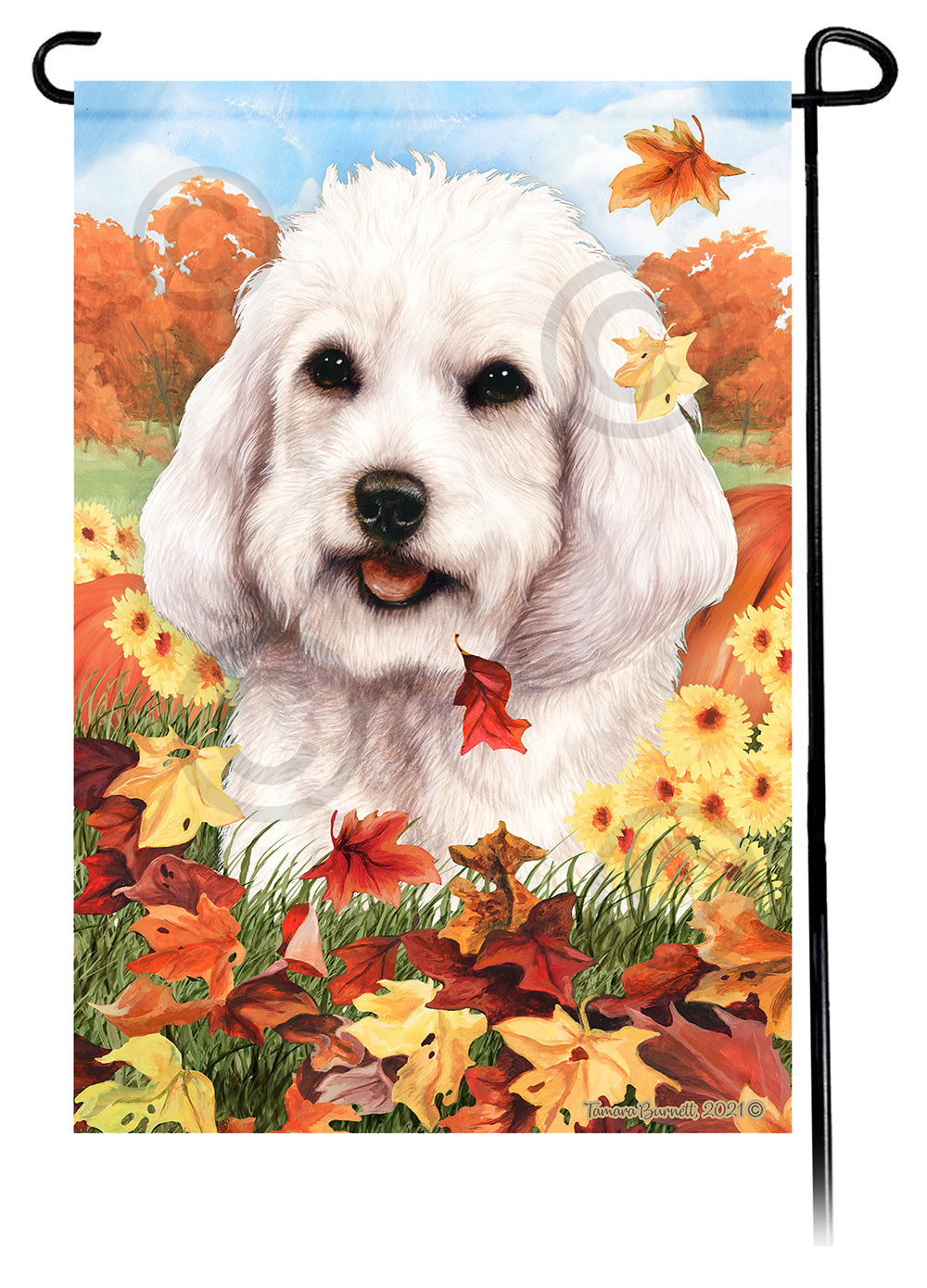 Cockapoo Falling Leaves - Garden Flag
