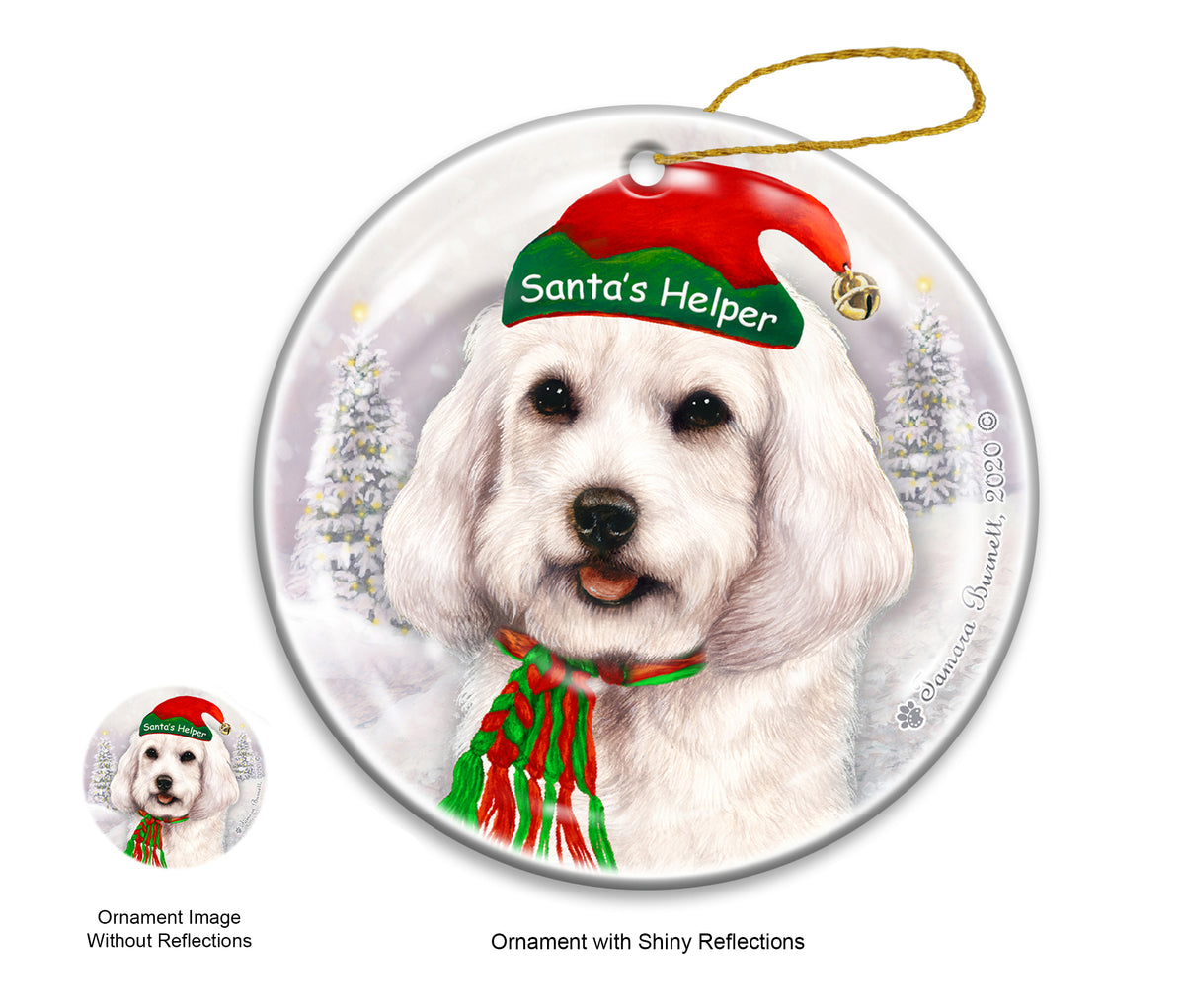 Cockapoo White Ornament